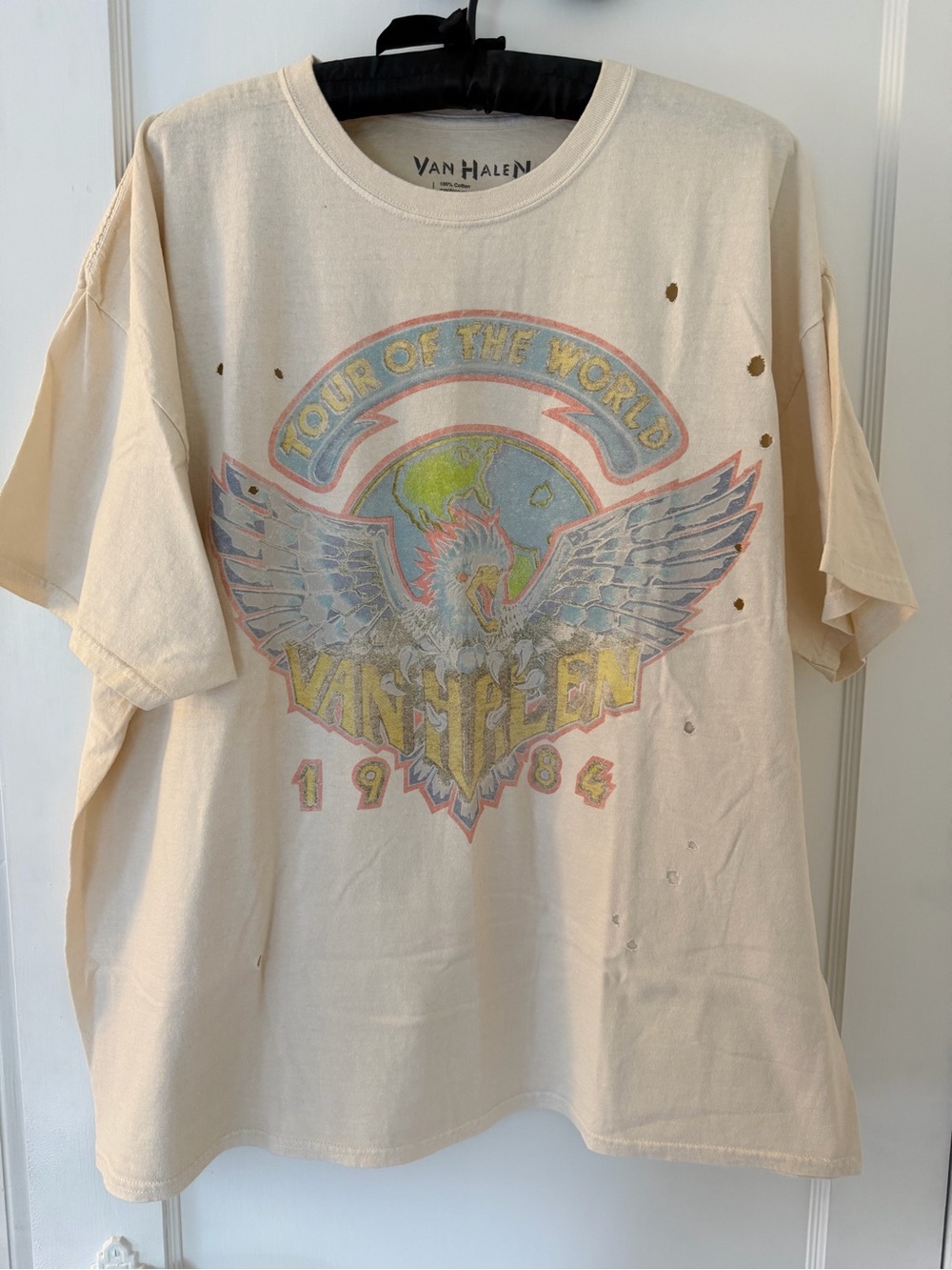 Brand New: Van Halen 'Tour of the World 1984' Graphic Tee - Cream